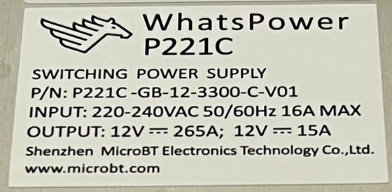 Zasilacz Whatspower P221C do Whatsminer M30s M31s M32